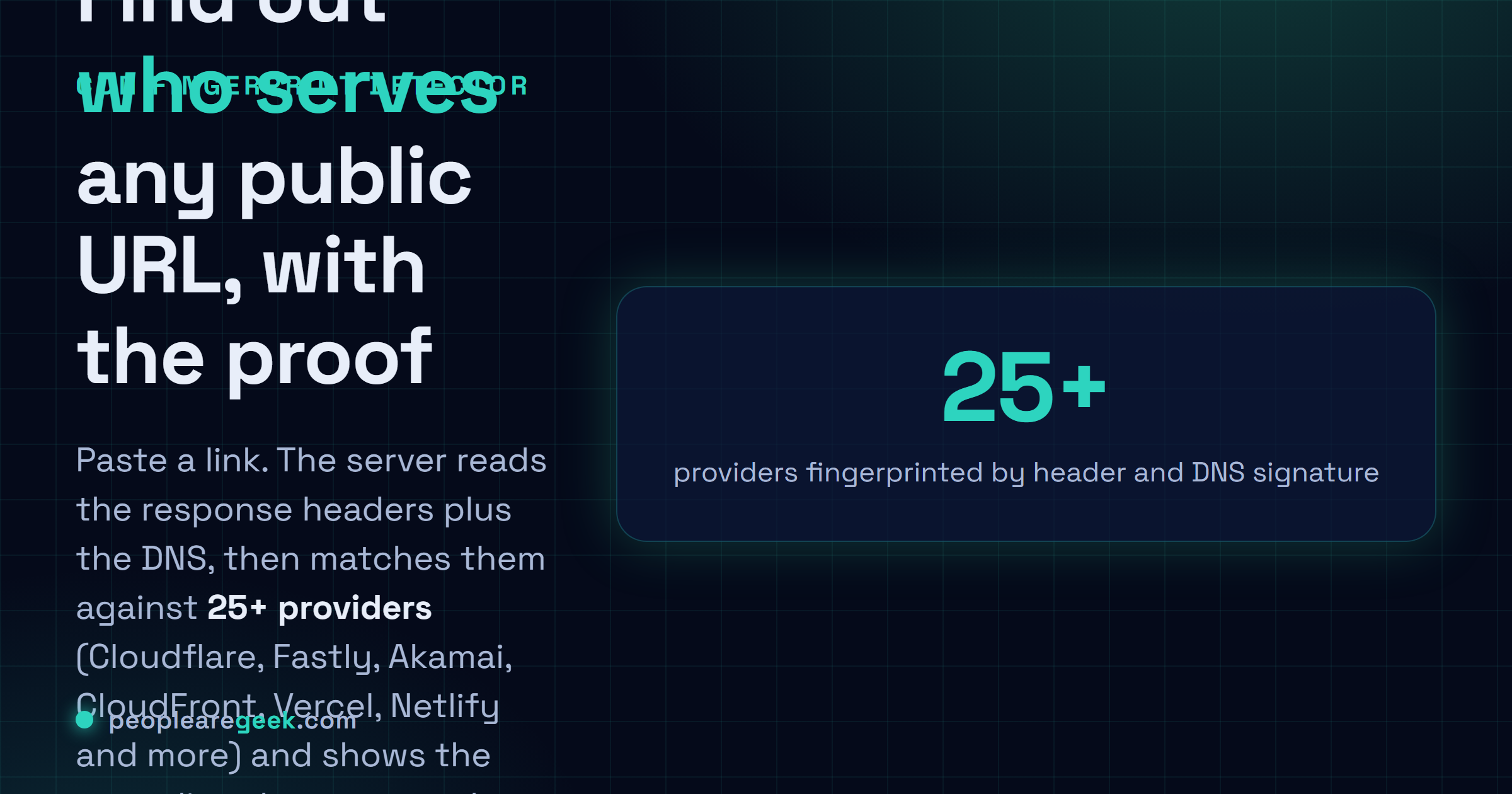 CDN Detector: Paste a URL and find out who serves it: Cloudflare, Fastly, Akamai, CloudFront, Vercel, Netlify and 20 more, with the exact header or DNS line that gave it away.