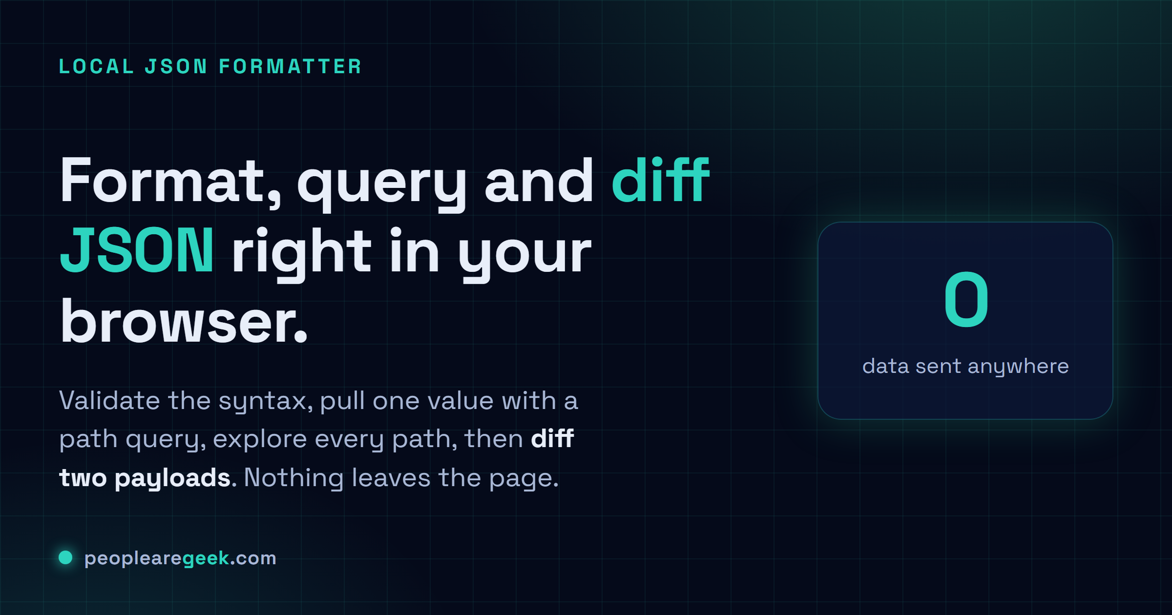 JSON Formatter, Query and Diff: Format, query and diff JSON locally in your browser.