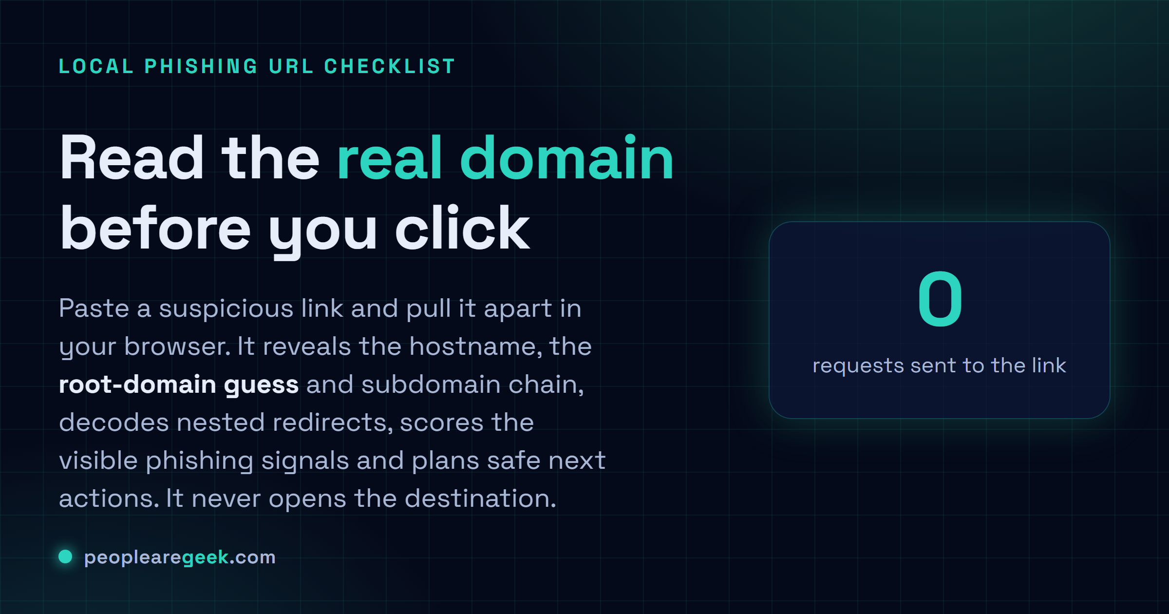 Phishing URL Checklist: Paste a suspicious link, read the real hostname and root-domain clues, decode nested redirects, score the phishing signals and plan safe actions.