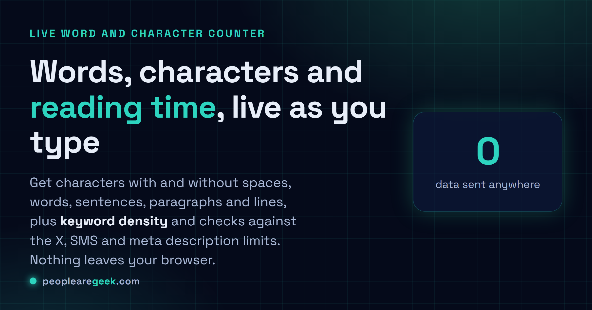 Word and Character Counter: Count words, characters, sentences and paragraphs live, with reading time and platform limits.