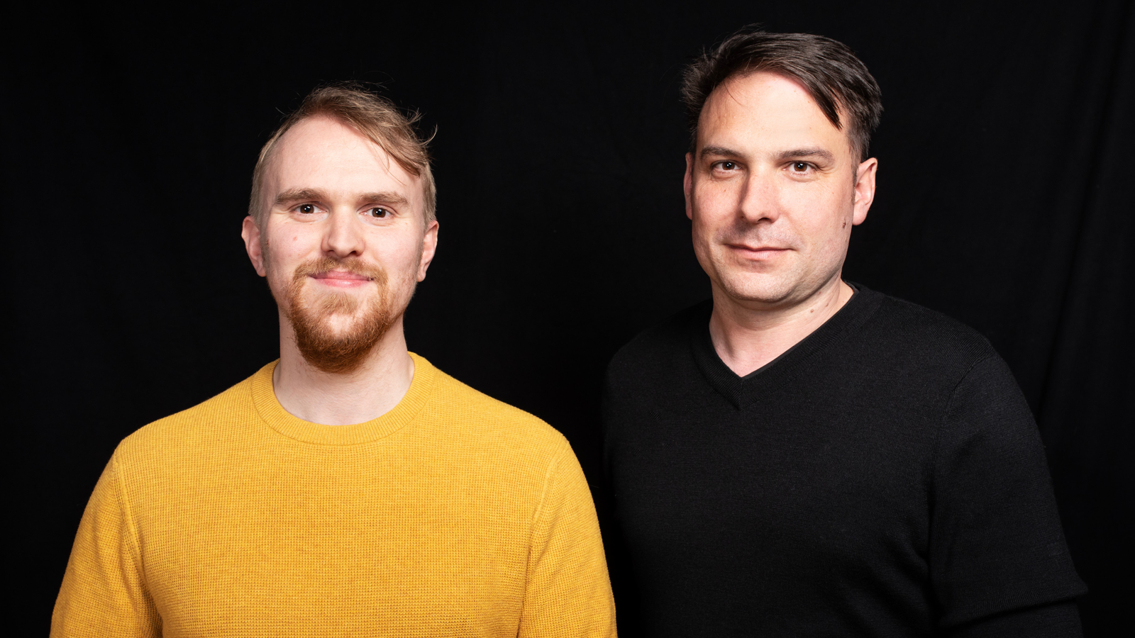 DuckLabs co-founders Hannes Mühleisen and Mark Raasveldt, pictured in the official media kit accompanying the AWS announcement.